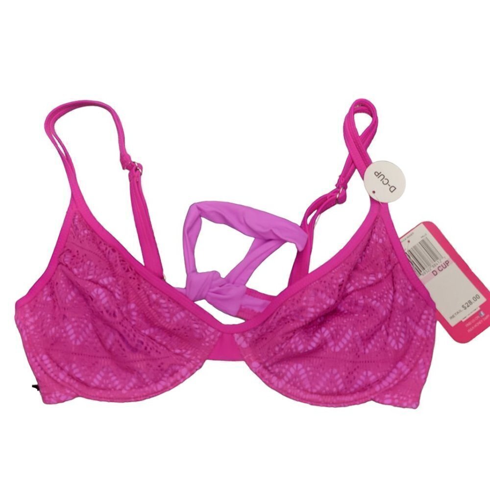 Hula honey bikini top underwire adjustable D Cup NWT